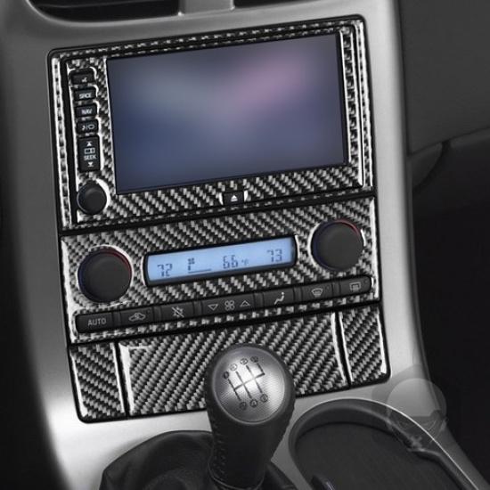 6Pcs For Chevrolet Corvette C6 2005-07 Carbon Fiber Central Console Cover Trim
