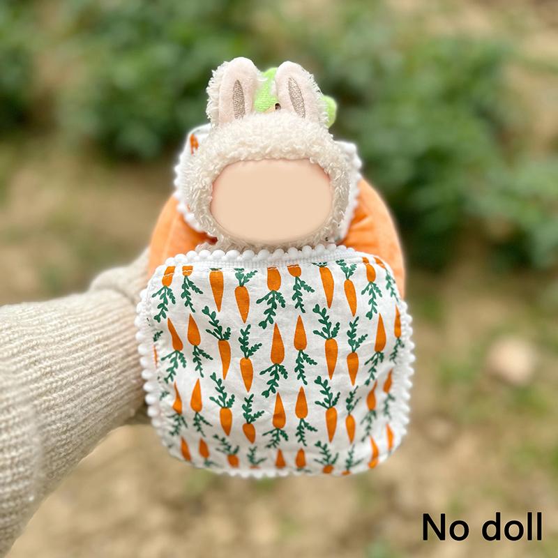 Lůžkoviny 3dílná sada Polštář+Polštář+Přikrývka Pro 17cm Vinylovou Panenku Labubu Spací Pytel Bez Panenek Doplňky pro Panenky