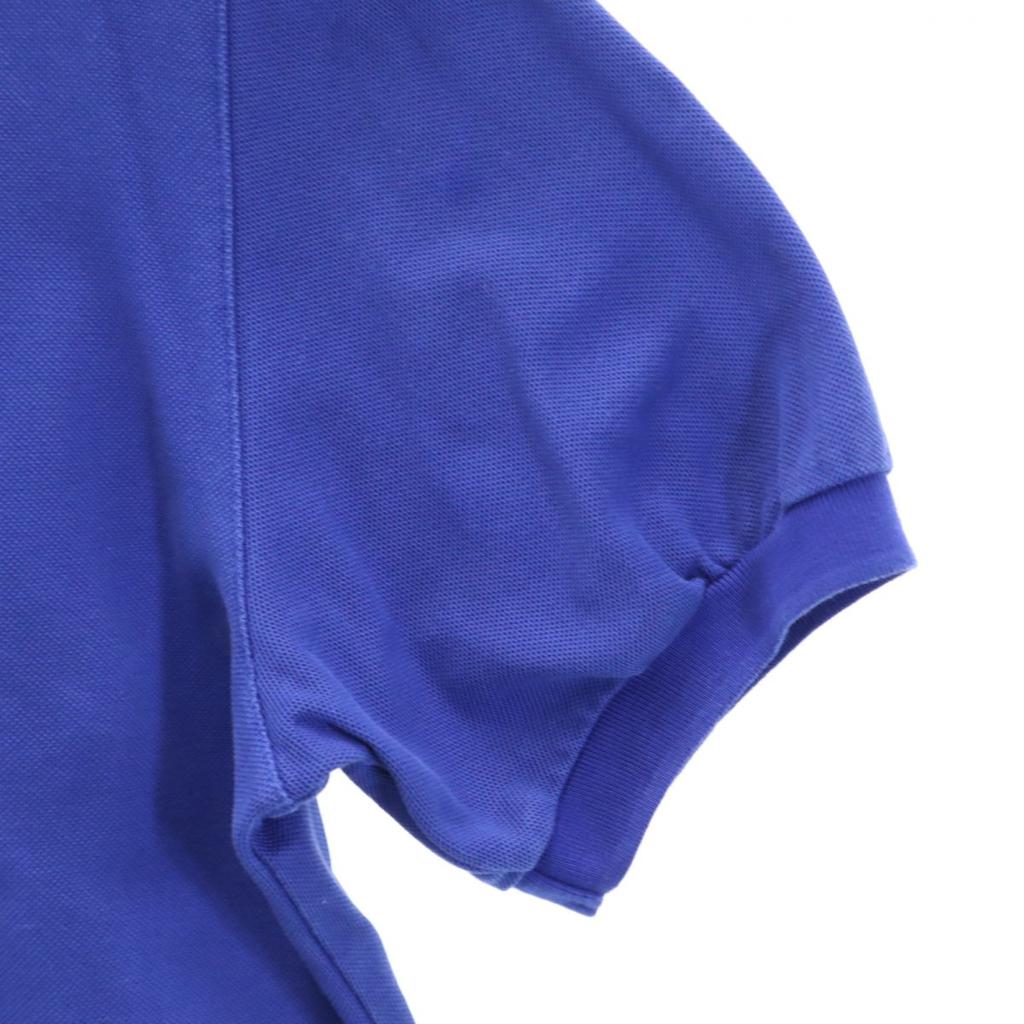 Yves Saint Laurent 90s Old Short Sleeve Polo Shirt M Blue Kanoko Fabric Women Used