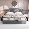 Upholstered Bed 4 Drawers Double Bed Slatted Frame Storage Bed Headboard Velvet Surface 180x200 Cm Grey