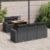 Vidaxl 6-Cz. Set di Mobili da Giardino con Cuscini, Polyrattan Nero