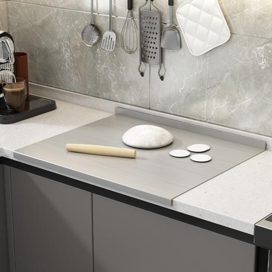 Stainless Steel Cutting Board Heavy Duty Large Chopping Board Dishwasher Safe Kitchen Tools for Meat Vegetables Baking