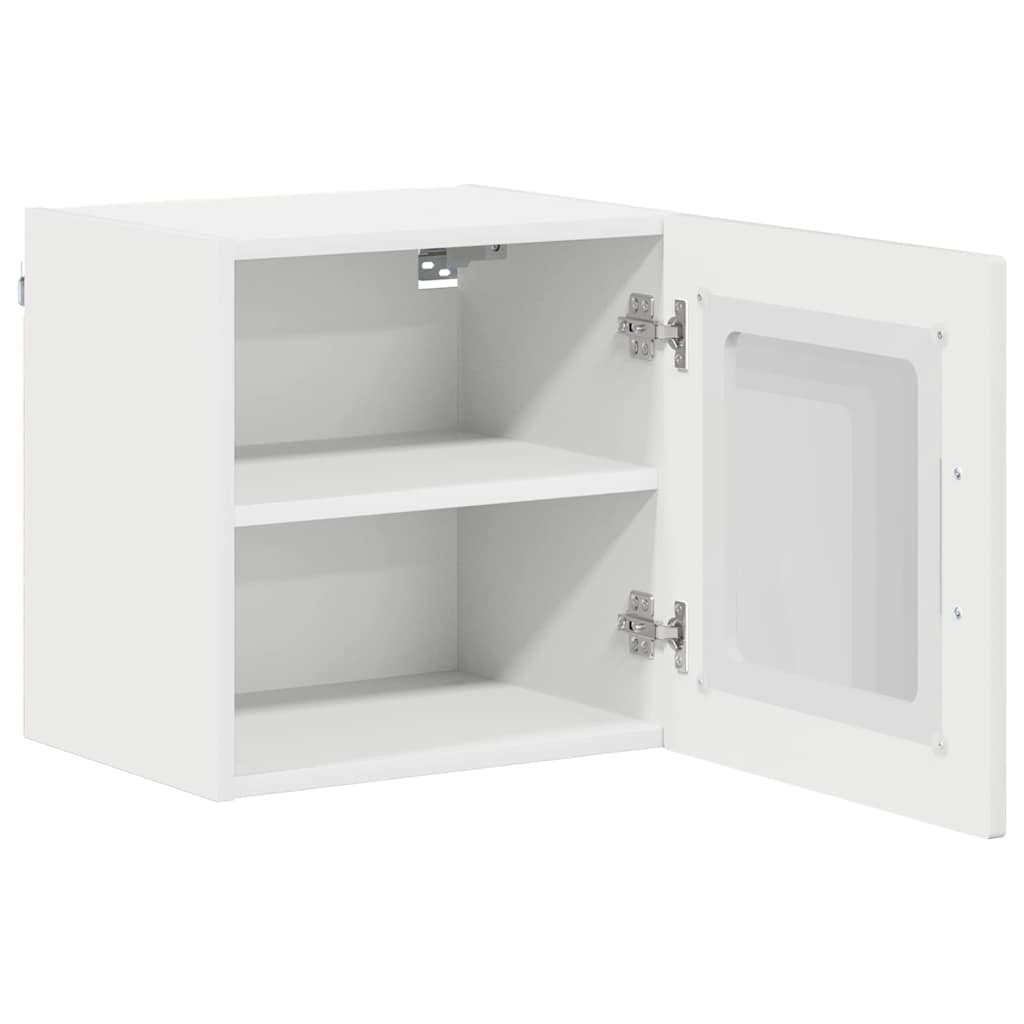 Lucca Wall Mounted Glass Cabinet High Gloss White 40 X 31 X 40 Cm