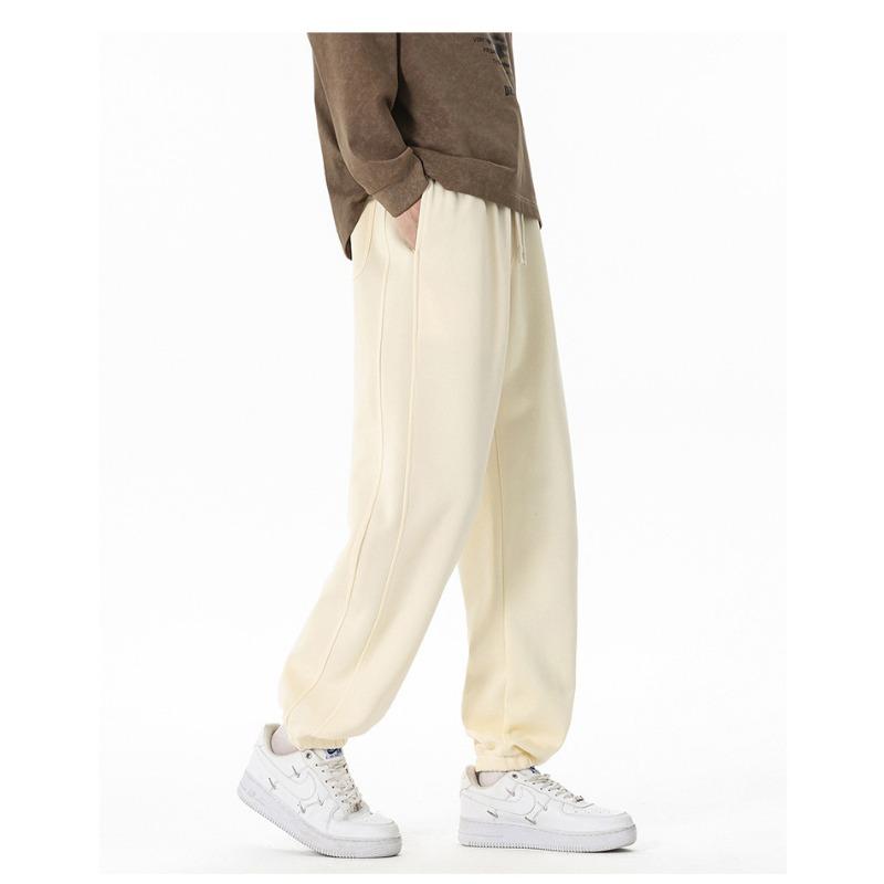 Men's Gray Heather Drawstring Joggers - Oversized Casual Streetwear Sweatpants with Elastic Cuffs