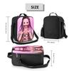 Anime Nezuko Isolierte Lunchbox Kühltasche Reise Tragbare Aufbewahrungstaschen Mädchen Wiederverwendbar Auslaufsicher Multifunktional Bento