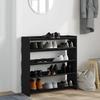Shoe Rack Black 80 X 25 X 81 Cm Engineered Wood