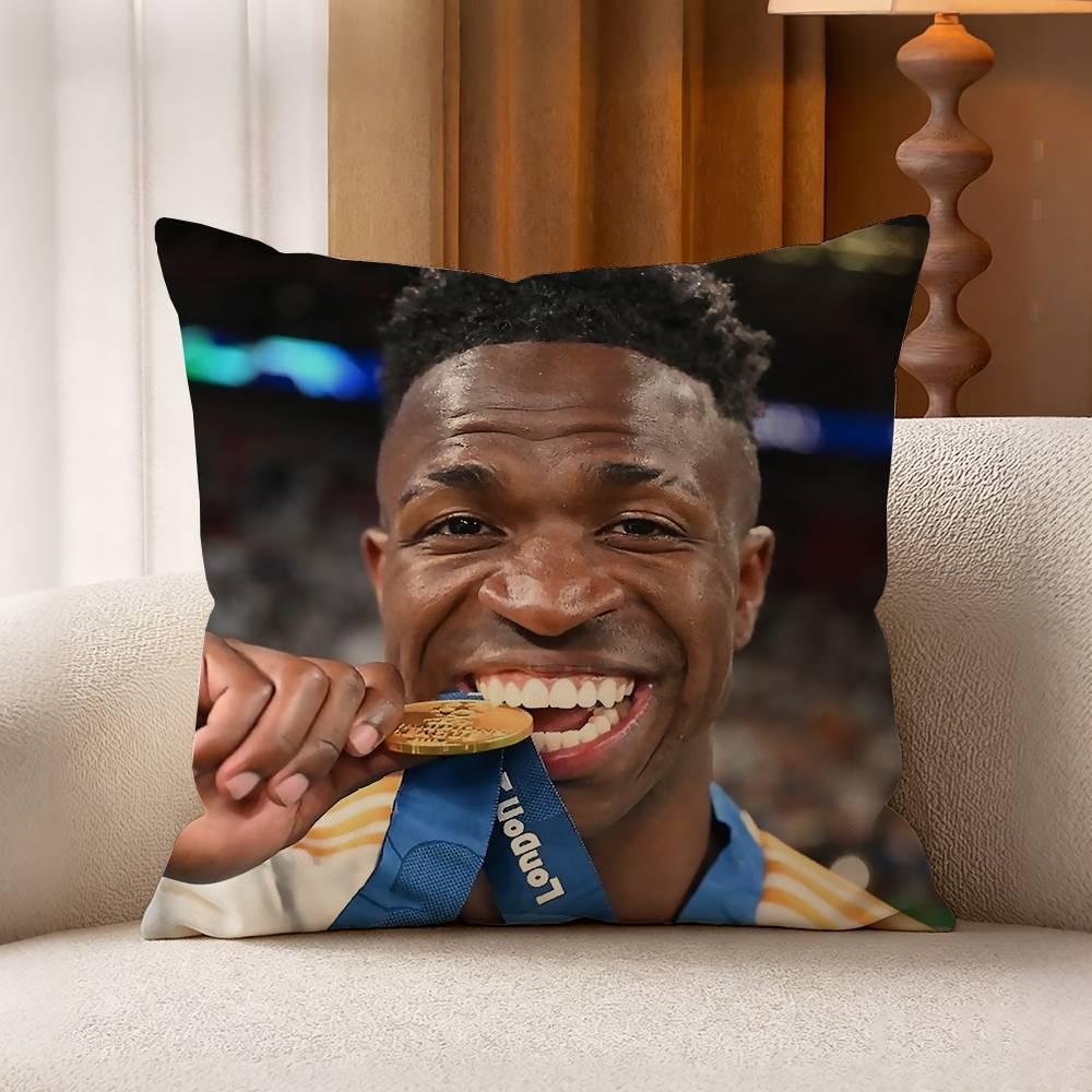Brazil Vinicius VVini Jr Cotton Linen Square Pillow Covers Home Decor Gifts