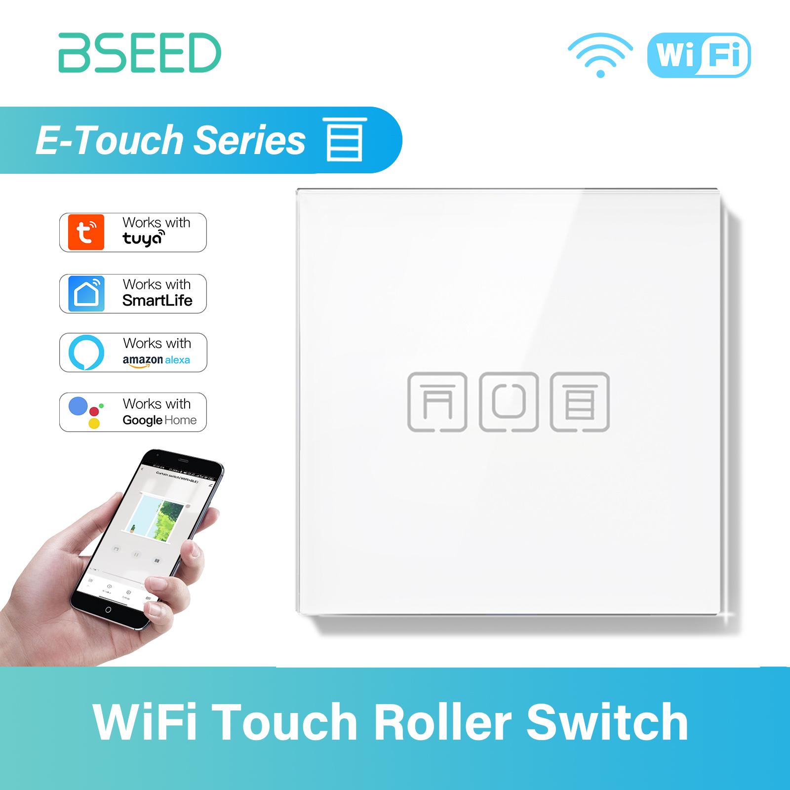 

Bseed EU Wifi Smart Multi-gang Roller Shutter Switch Wireless Switch Control Tuya Smart Life Work with Alexa Google Home E-Serie Socket no WiFi&EU standard