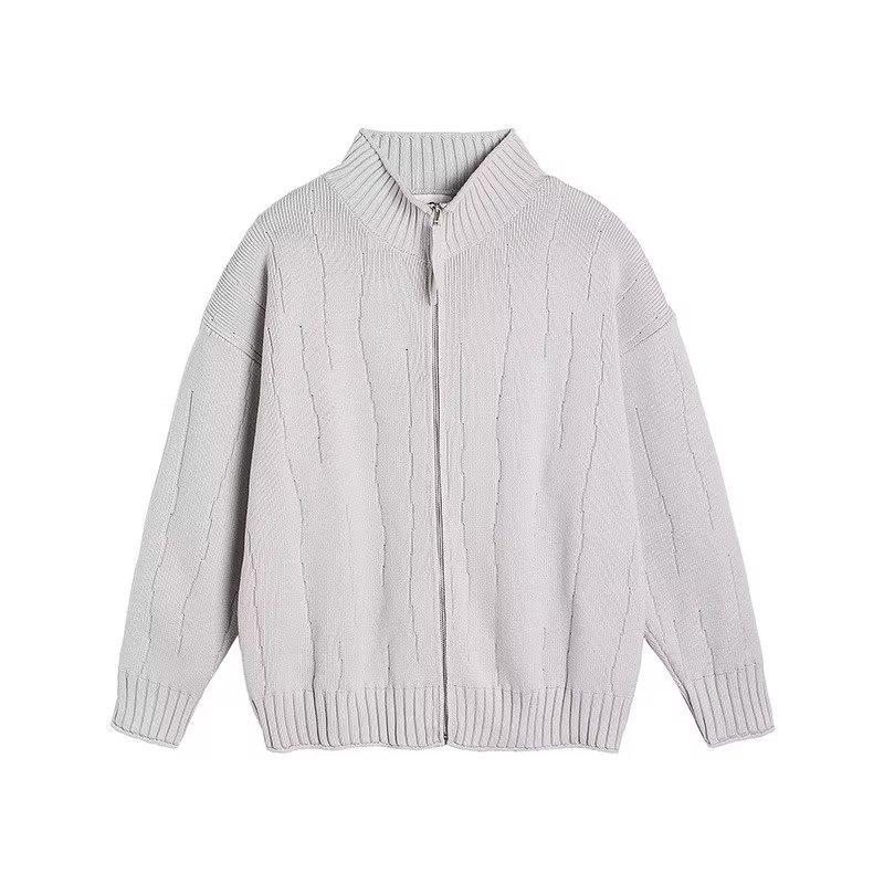 

Unisex Double Zipper Cardigan Sweater - Thick Winter Knit Jacket Extra Large