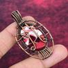 Tree Of Life Kingman Red Mohave Copper Turquoise Pendant Copper Wire Wrap Jewelry
