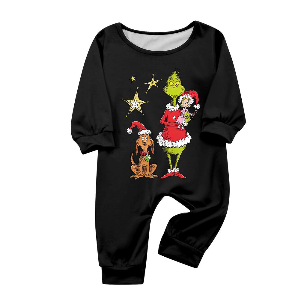 Christmas Print Crewneck Top and Jogger Pants Set Two Piece Holiday Casual Outfit