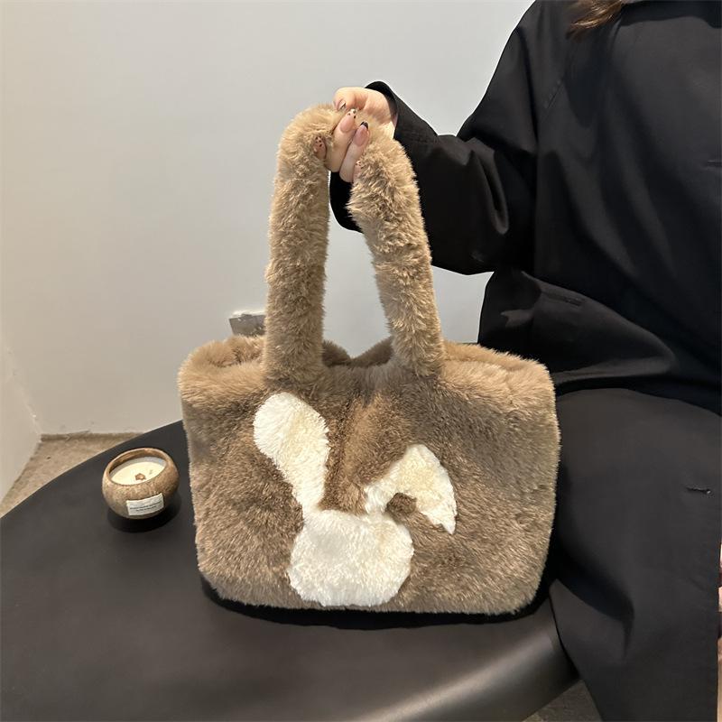 Large Capacity Plush Handbag New Winter Versatile Cute Tote Bag Underarm Bag
