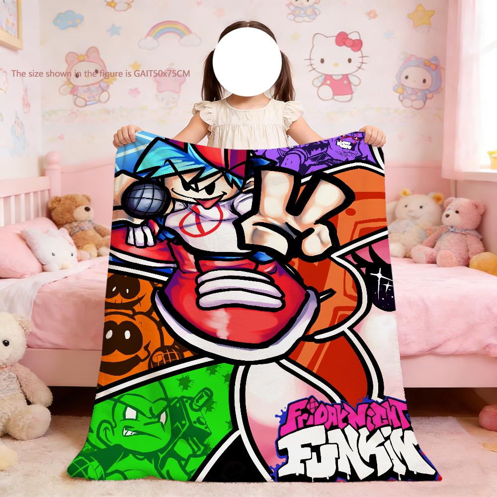 Couverture Pour Funkin Couverture Douce FNF pour Pique-nique Soirée Vendredi Lit Canapé Frais Jeu Chambre à Coucher Confortable Chaleureux Confortable
