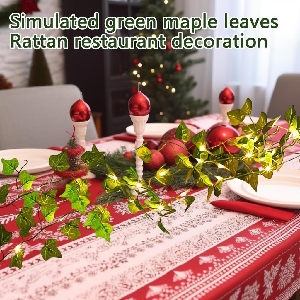 12m Simulated Tree Light, Green Maple Leaf Vines, Dining Room Decorative Light