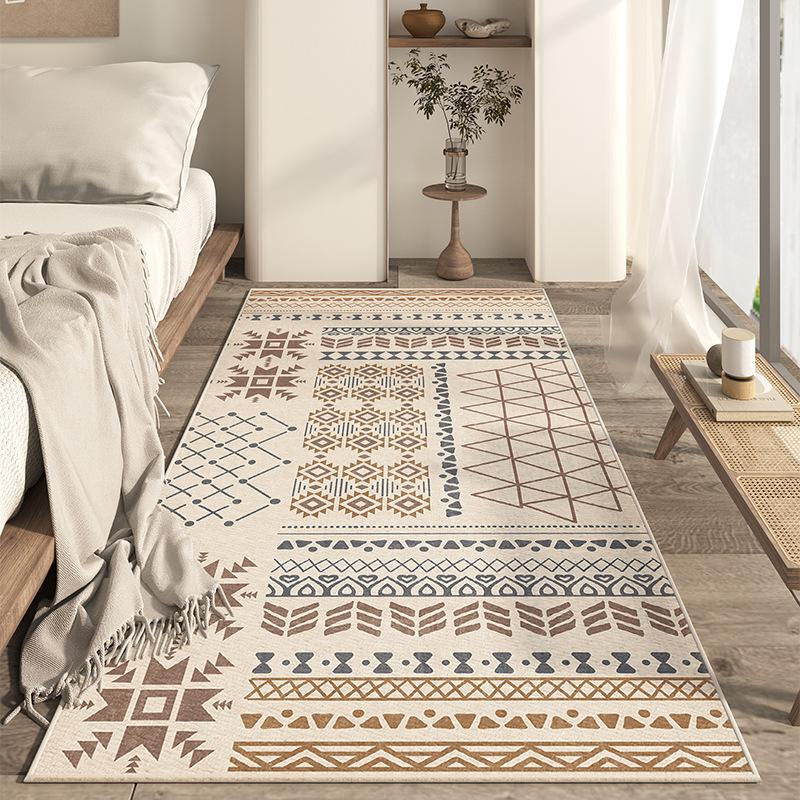 Oval Bedside Italian Minimalist Carpet Room Bedside Floor Mat Bedroom Wabi Sabi Master Bedroom Under The Bed Photo Mat