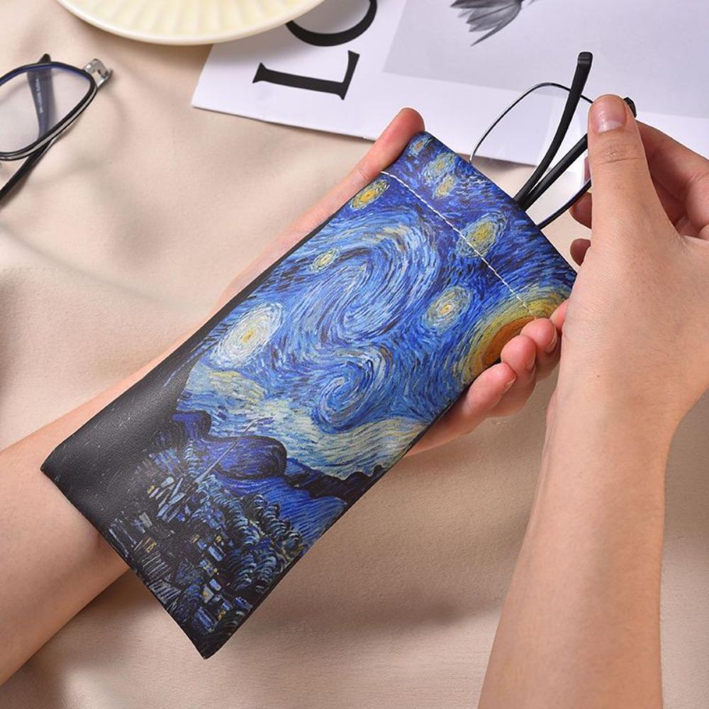 Automatic Closing Cosmetic Bag The Starry Night Lipstick Case Portable Sun Glasses Case