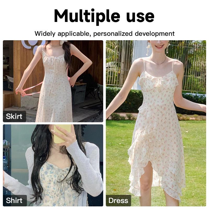 0,5 m/1 m/2 m Mjuk Rosmönstrad Chiffongtyg för Sömnad av Sommarklänningar, Skjortor, Sängkläder, Handgjorda DIY-Klädtyger TJ22839