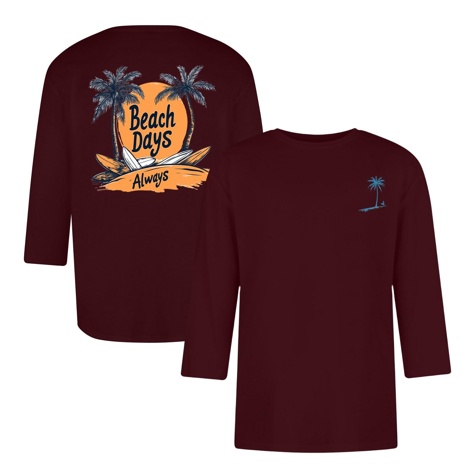 

Мужская повседневная и модная футболка с принтованным воротником и рукавами три четверти XL винный