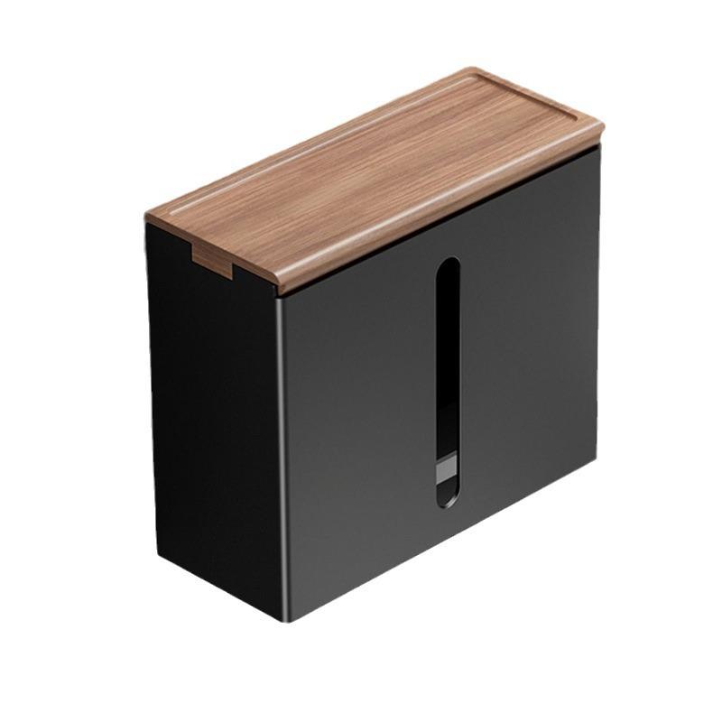 White/Black 304 Stainless Steel Toilet Paper Towel Holder Wall-mounted Toilet Paper Dispensing Box Bathroom Hotel Storage Box