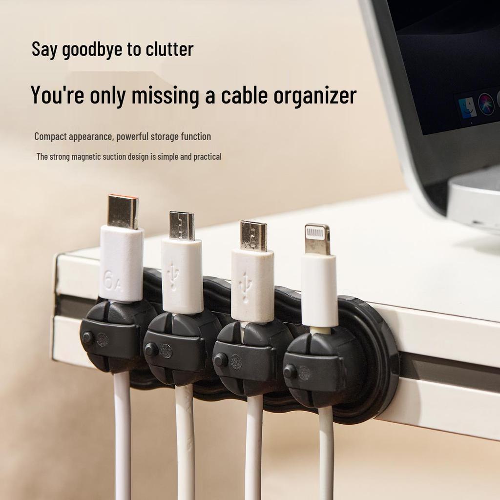 Original Desktop Magnetic Cable Organizer and Holder Clip - Cable Manager for Chargers and Wires