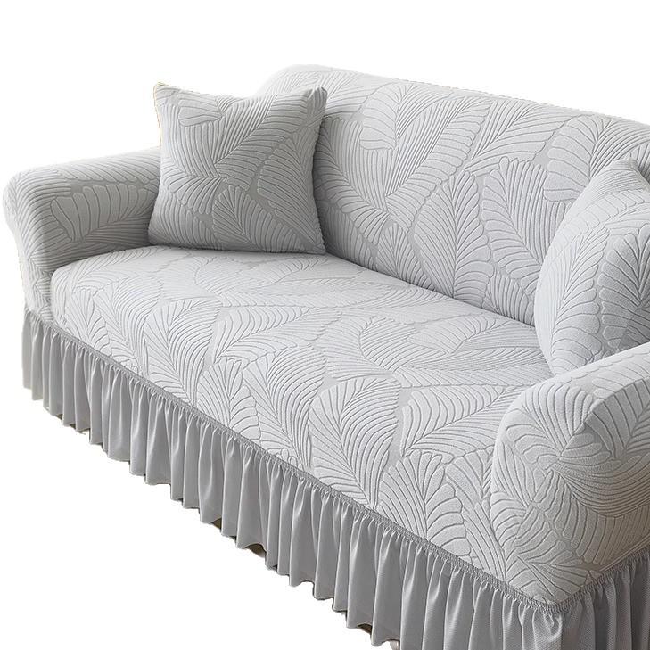 New All Season All Inclusive Sofa Cover for Three or Four People Living Room  Elastic Fabric Straight Row Footrest Proof Cover