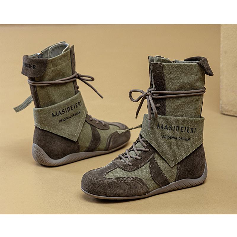 Autumn Eary Winter Shoes Women High Boots Non-slip Fashion Brand Western Style Ladies Genuine Leather Shoes Height Increasing 5cm