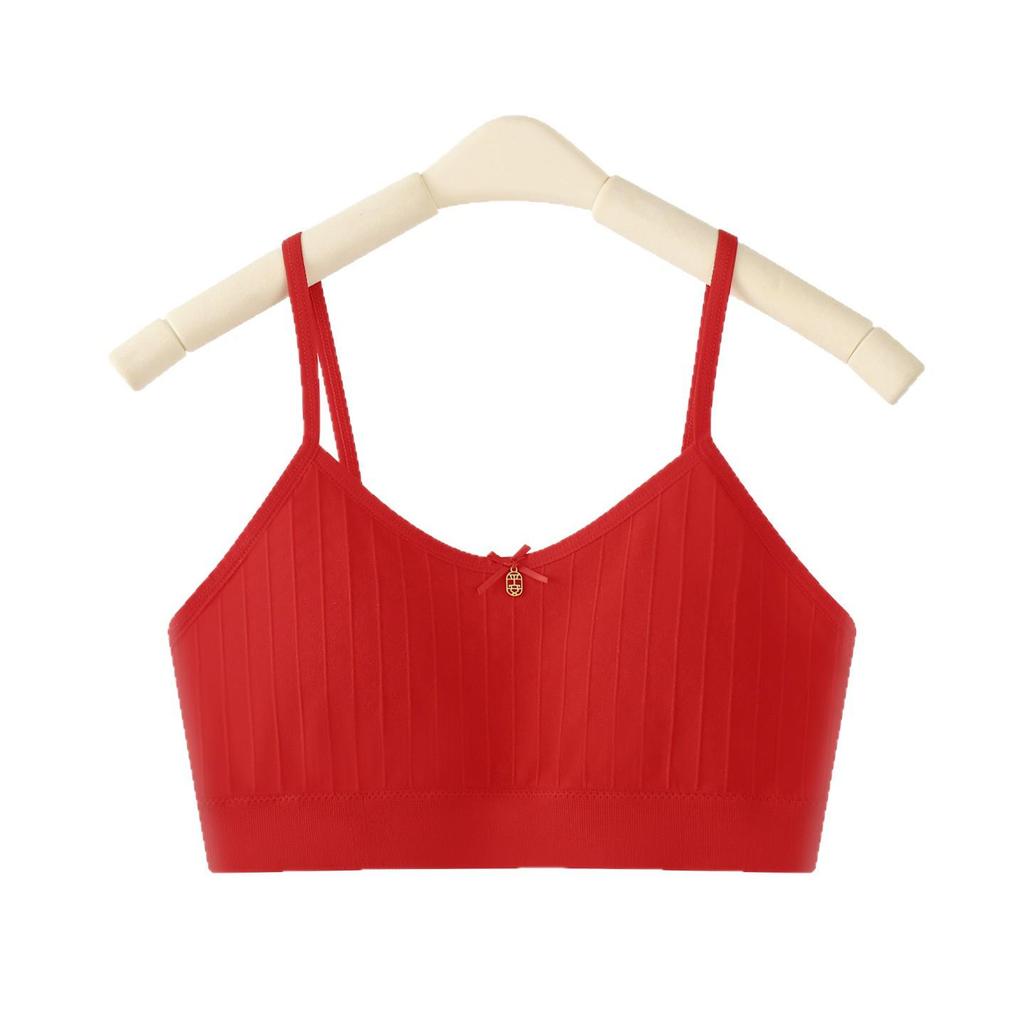Seamless Red Junior Sports Bra - Comfortable, Breathable, Wire-Free