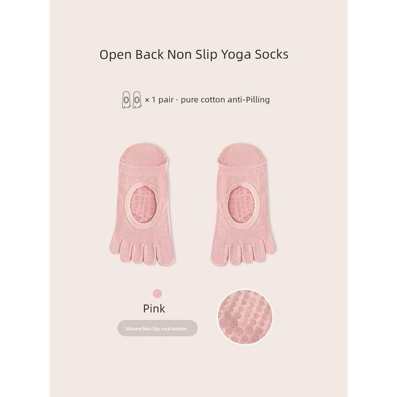 

Japanese Yoga Socks Women s Non Slip Professional Five-Finger Foot Sock Pilates Ankle Socks Fitness Sports Dance Indoor Socks [1 pair] Pink