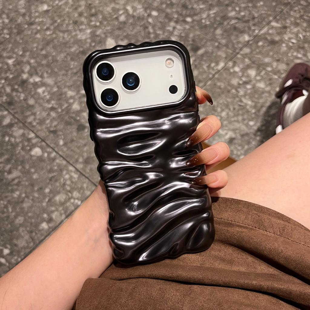 Matte Electroplated 3D Wrinkle Texture Case for iPhone 17 Pro Max Apple 16 15/14 High-end Feel