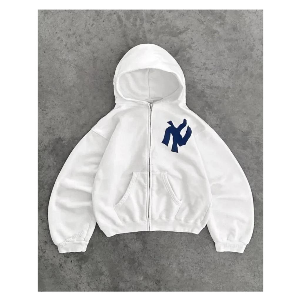 RogueWave Harajuku Retro Neuer Musterdruck Blumen-Öffnungs-Pullover Kapuzenpullover Y2K Street Hip-Hop Lässiges Lockeres Sweatshirt Paar Oberteil