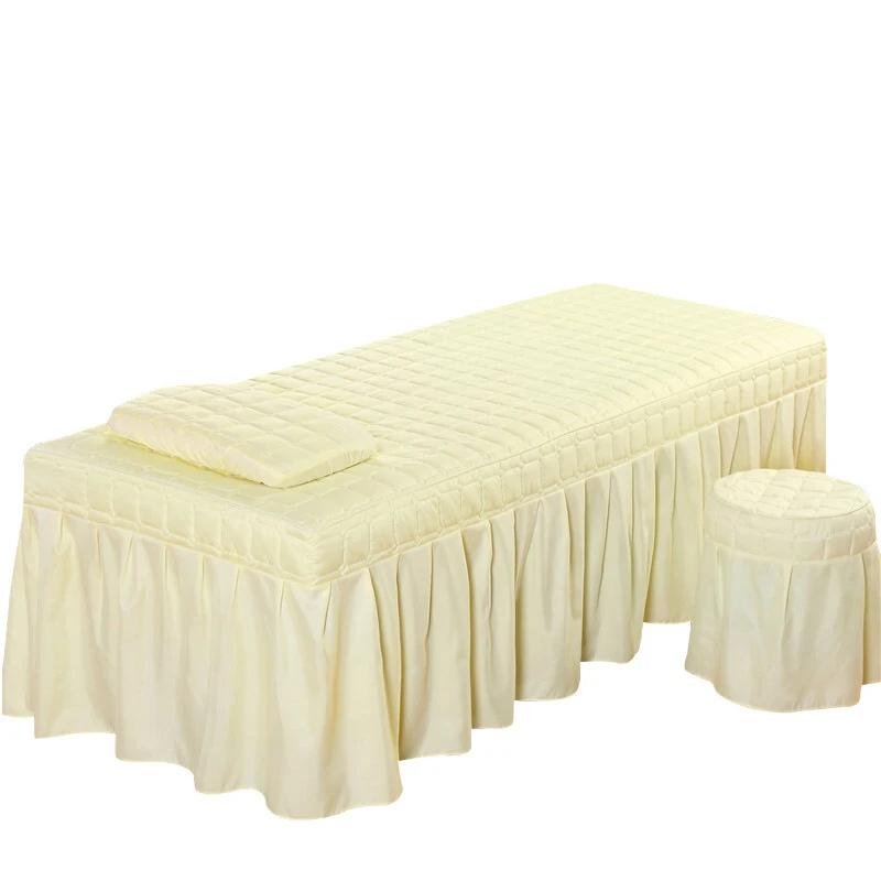 Square Head Quilted Thicken Beauty Salon Lash Massage Table Bed Skirt Mattress Cover SPA Treatment with Face Breath Hole Sheet
