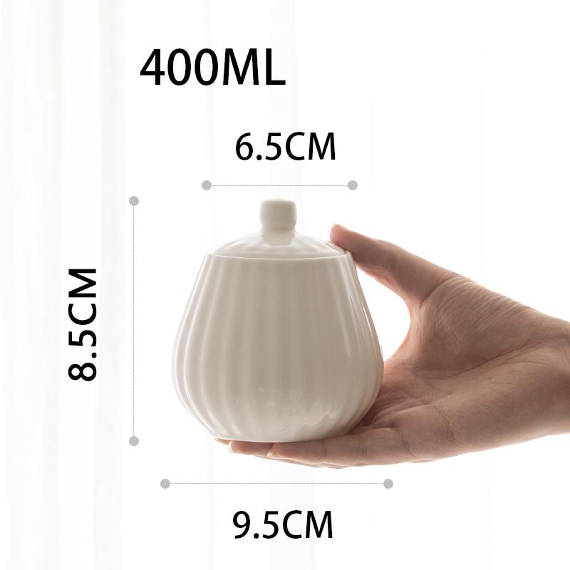 

European Style, Melon Pattern Sugar Bowl, Sucrier Sauce, Spice Pot, Coffee Bean Storage Tank, Tea Caddy Salt Msg Jar Container