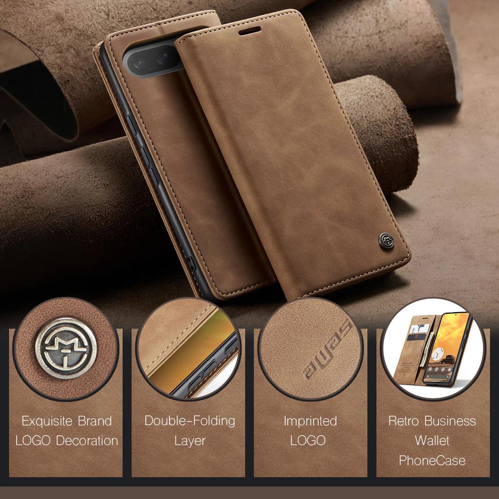 Magnetic Cards Solt Leather Wallet Case for Google Pixel 10 XL 8 9 Pro 10A 8A 7A 6A 7 Flip Plain Book Pocket Stand Phone Cover