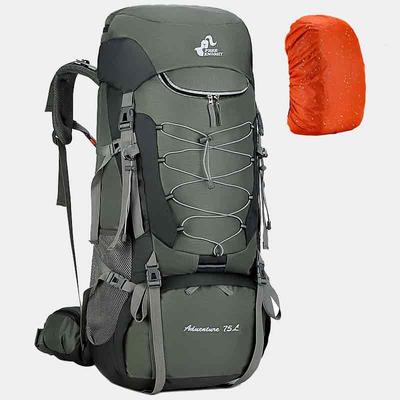 75L Camping Rucksack Reise Sporttasche Mit Regenhülle Klettern Bergsteigen Trekking Outdoor Rucksack Wandertasche Schulter Herren