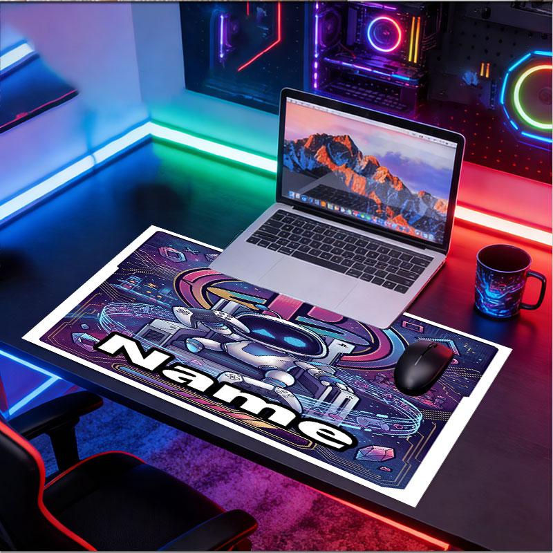 Mousepad Personalizat cu Nume și Model Cosmic Bot Crew, Covoraș pentru Birou Laptop PC, Covoraș Decorativ pentru Birou Acasă, Pad Tastatură Cadou