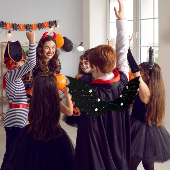 Gothic Bat Wing Unisex Strap-On Witch Dress Up Wing Halloween Party Bat Devil Wing for Cosplay Costume Accessories
