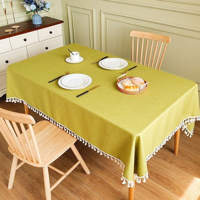 Cotton And Linen Tablecloth Waterproof And Anti-Fouling Atmosphere Coffee Table Rectangular Light Luxury High-End Oil-Proof Tablecloth Table Cloth