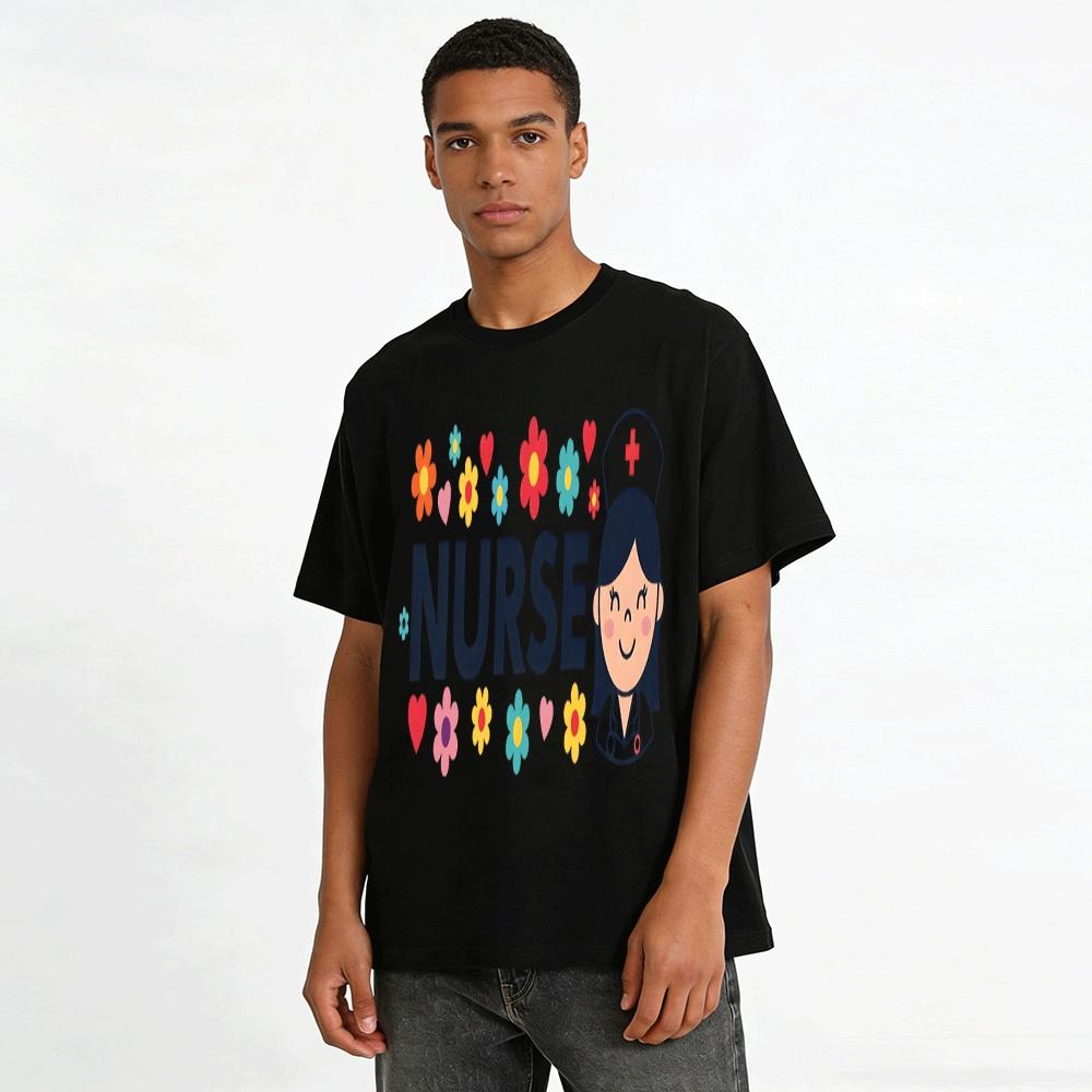 Nurse Themed Printed Casual T-Shirt Comfort Top For Medical Staff Pure Cotton T-shirt
