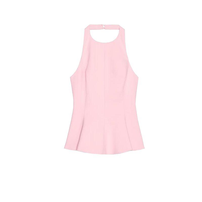 Summer New Arrival Women's Clothing Silm Slim Looking Sleeveless Minimalist All-Match Halterneck Fashion Casual Top 4772040