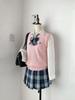 Classic V-Neck Solid Color Knit Vest - JK School Style for Students & Office, Ideal for Autumn to Spring