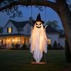 Hängender Zaubererhut Geist für Veranda Halloween Leuchtende Dekoration, Gruselig Groß auf Einem Außen Geister mit Warmen Lichtern Schwingend Hexe Vorgarten Baum