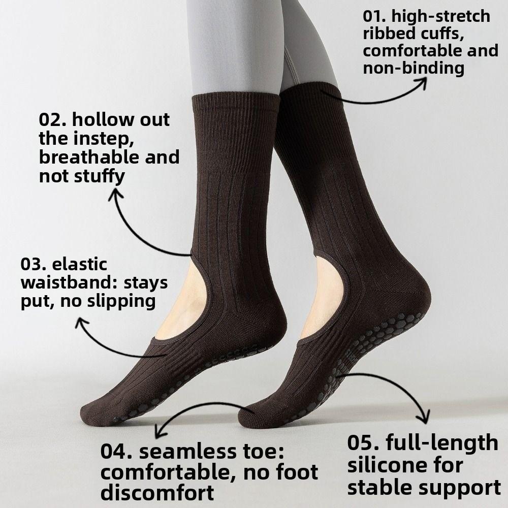 Cotton Pilates Socks Breathable Mid Tube Socks New Yoga Socks
