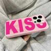 Stylish English Word Kiss Case Funda For iPhone17 Pro Max 16 15 14 13 12 11 Pro Max 16 Plus 17Air Texture Soft Back Cover