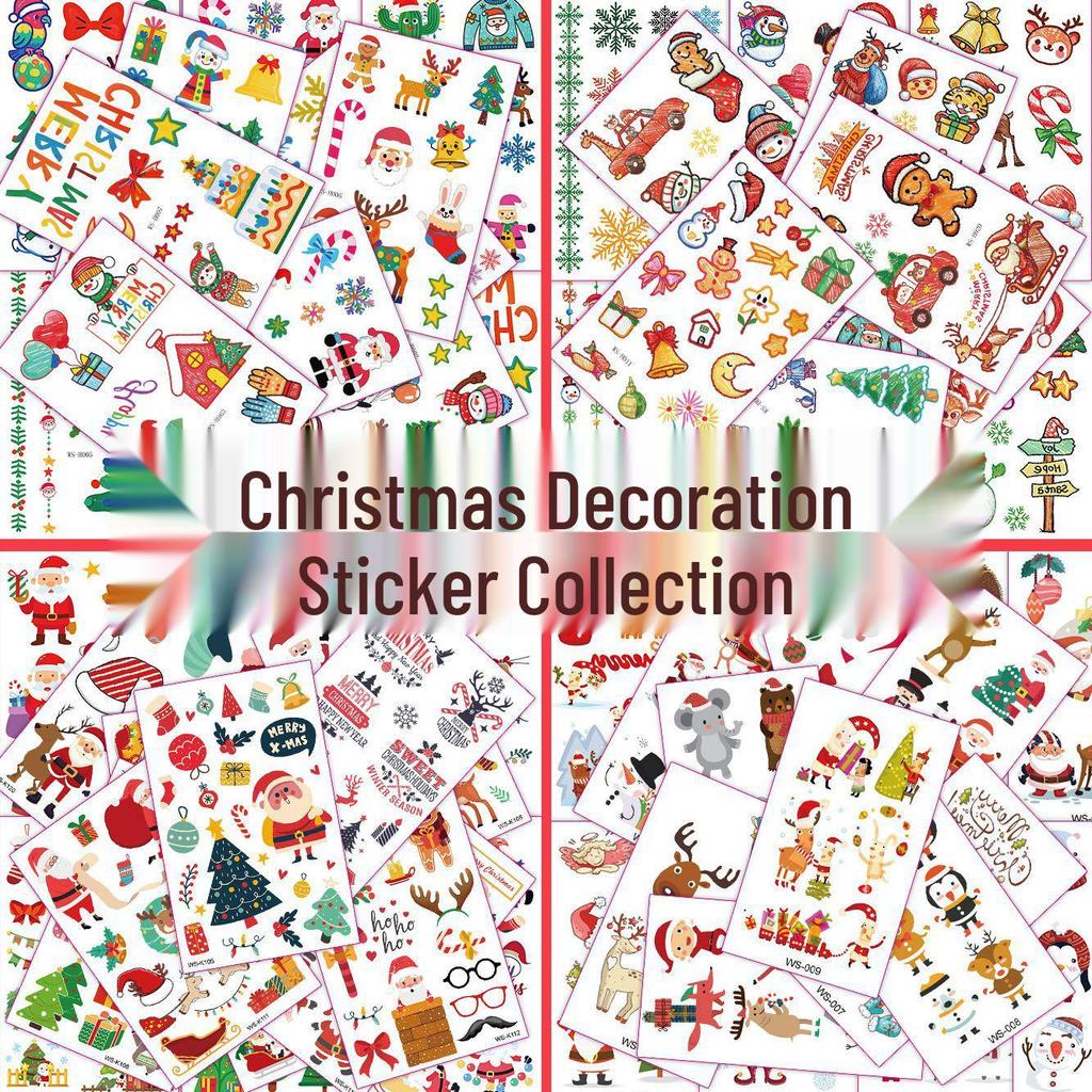Weihnachts-Tattoo-Aufkleber-Kollektion: Festliches Journal & Geschenkdekoration für Weihnachtsfeiern
