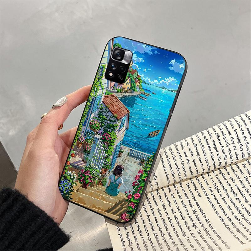 

Japan Anime Girl Cat landscape Phone Case For Xiaomi Redmi note 14 Pro Plus 14 13 12 11 10 Pro 14S 12S 11S Redmi 14C 13C Redmi Note 13 Pro 4G
