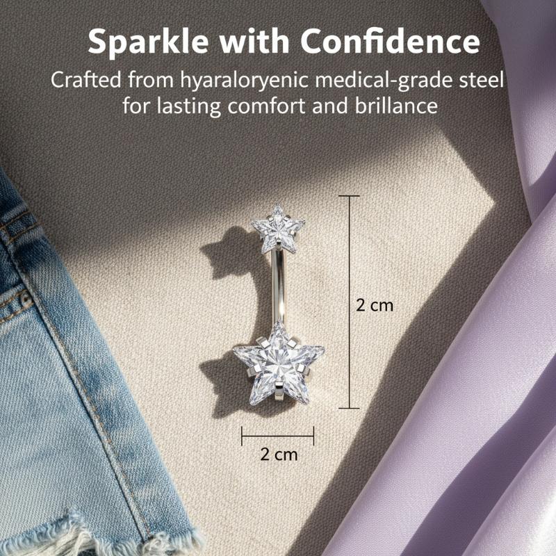 Sexy Belly Navel Piercing Stainless Steel Fashion Heart Belly Button Ring For Women Girls Belly Piercing Ring Body Jewelry