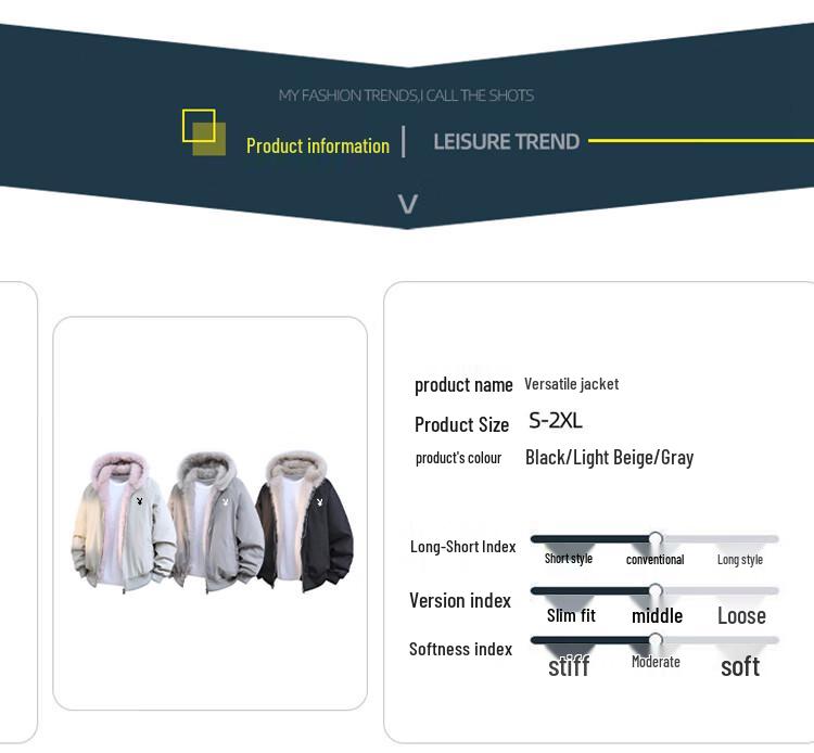 PLAYBOY Men's Hooded Casual Jacket