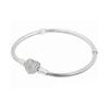 Pandora Brilliant Heart Shape Chain Clasp 925 Silver Cubic Zirconia Bracelet Women's Silver 590727CZ16