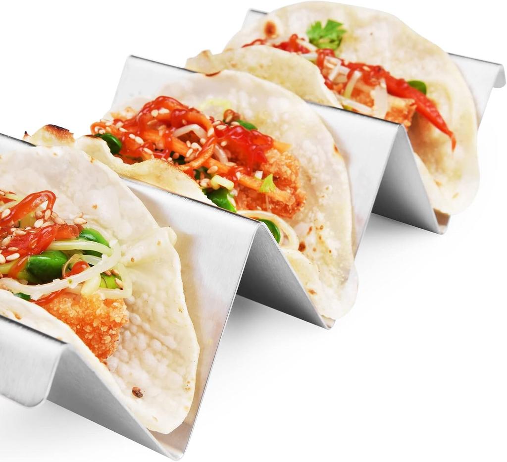 Taco Holder Stainless Steel Taco Stand Rack Tray Oven Mexican Food Rack Kitchen Tool Tortilla Taco Tray Taco Plate