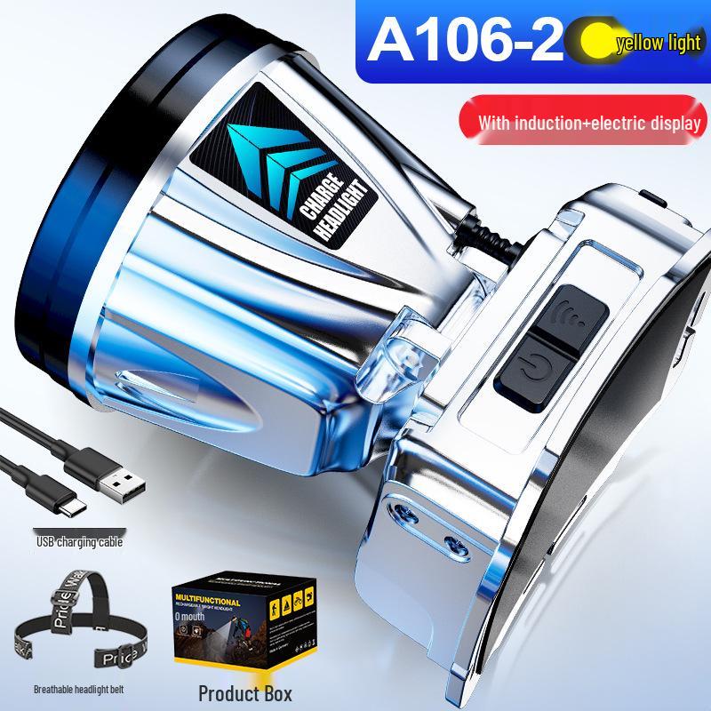 High-Brightness Rechargeable LED Headlamp for Night Fishing, Mining, Camping, and Outdoors